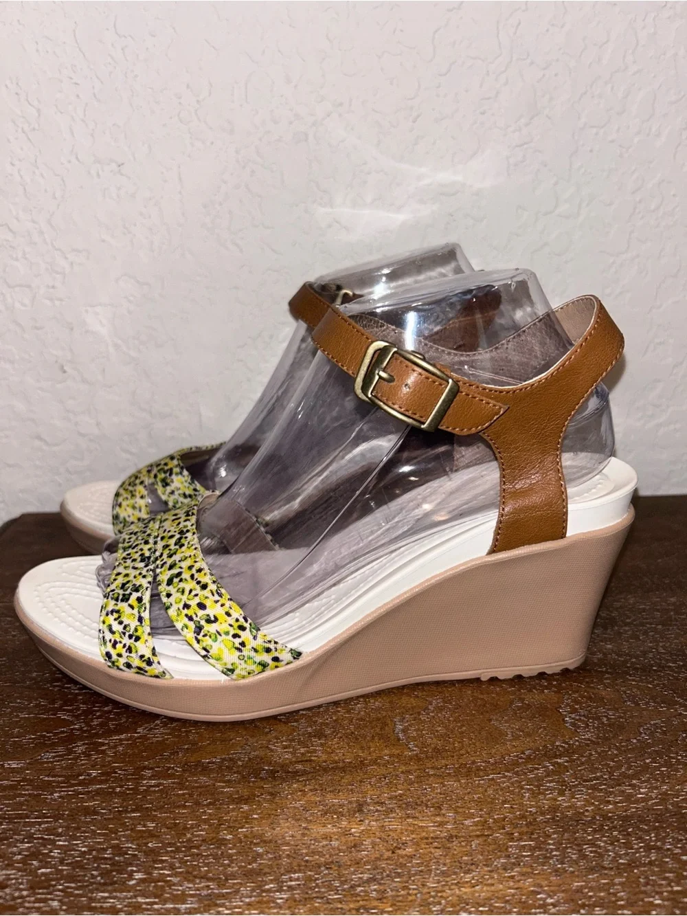 CROCS Leigh II Ankle Strap Wedge Sandal Shoes
